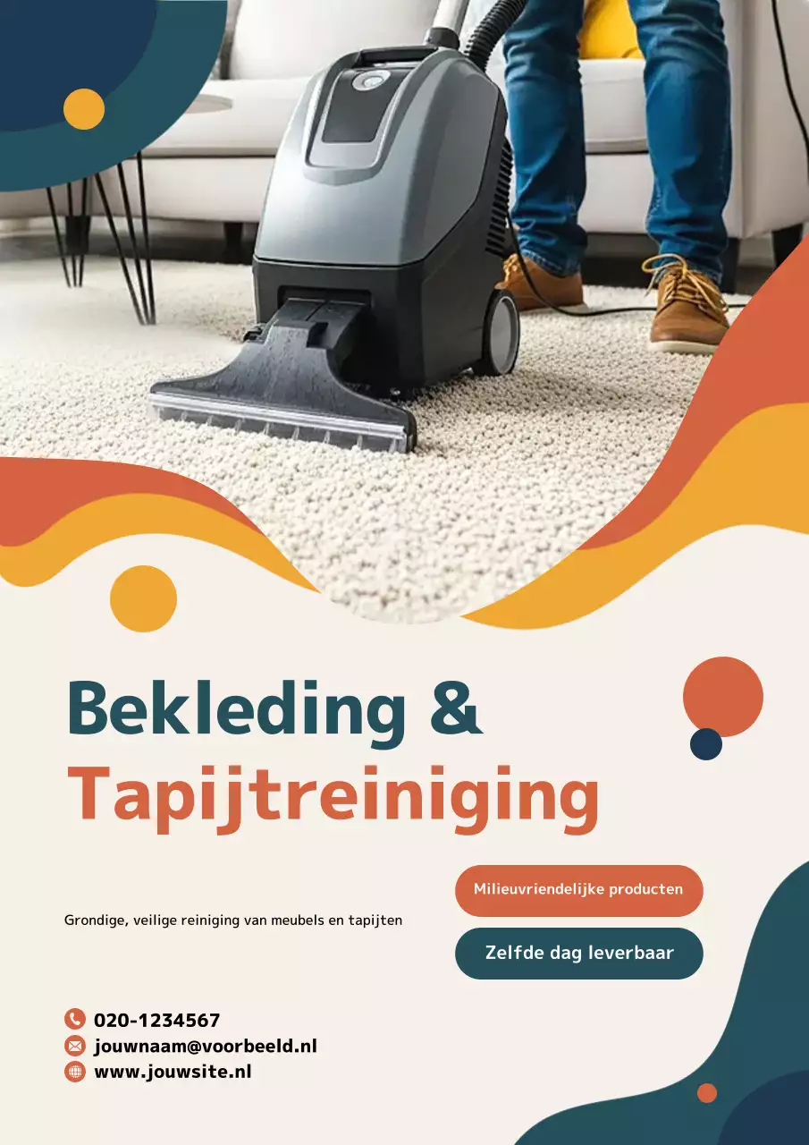 Oranje moderne schoonmaakpromotieposter