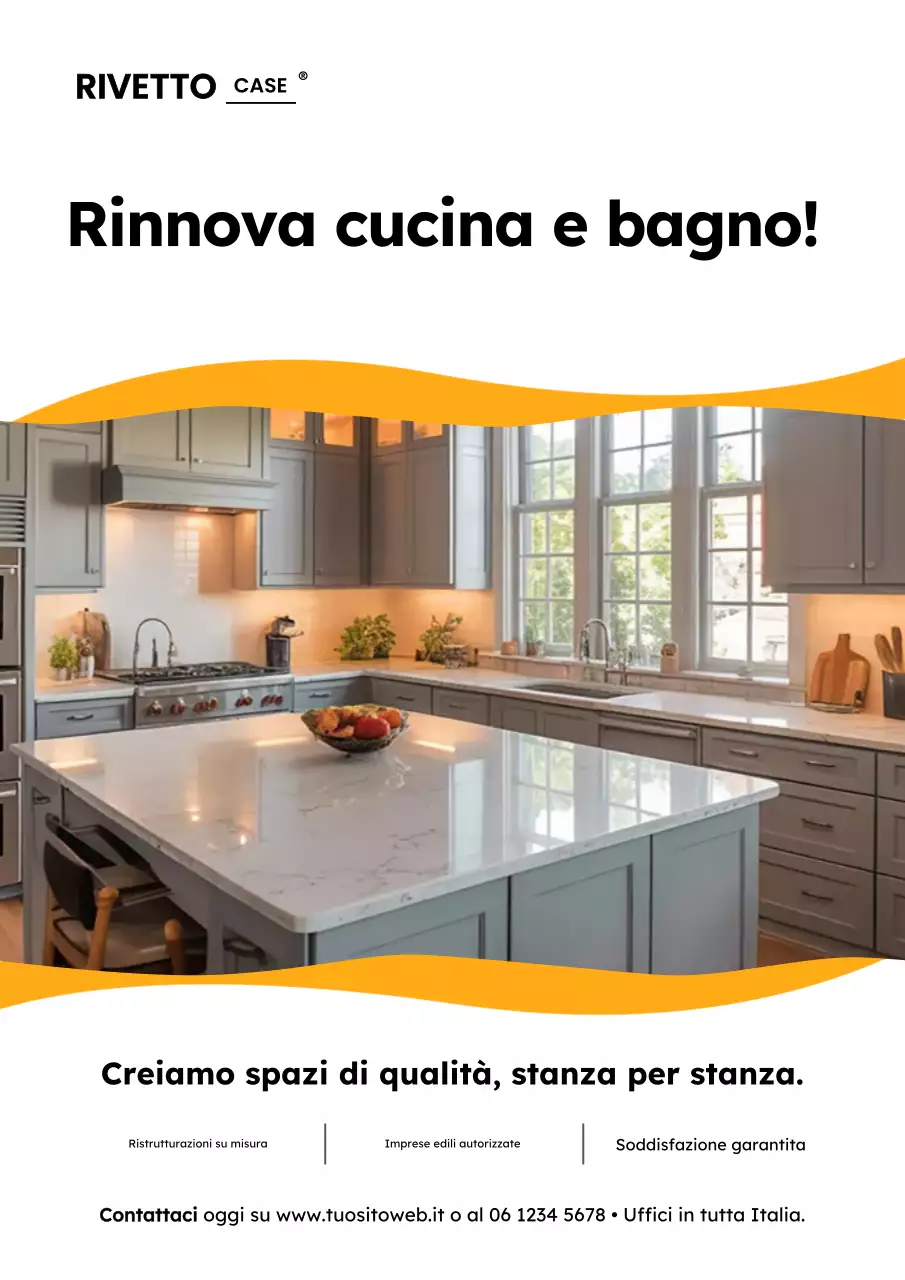 Manifesto promozionale per la ristrutturazione moderna arancione