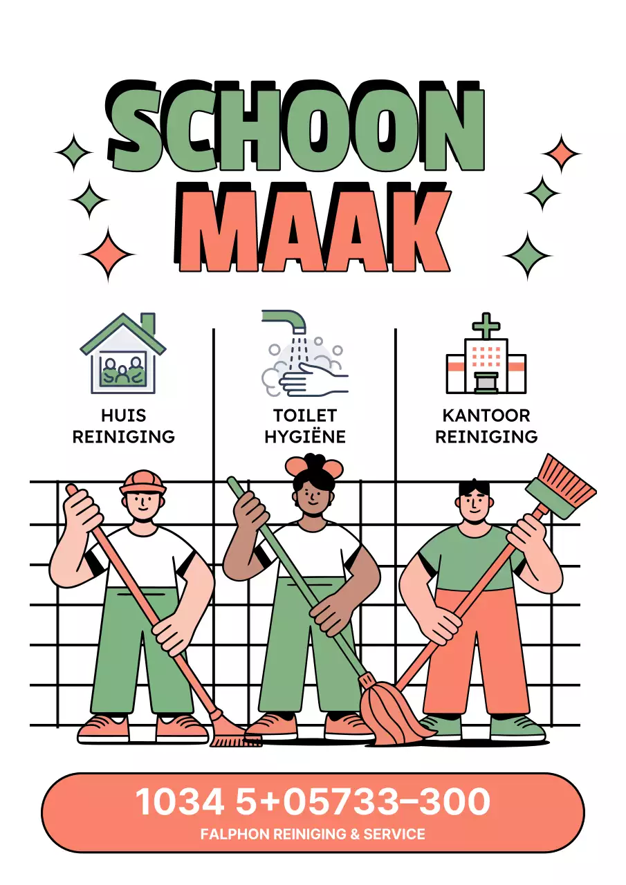 Coral Modern Cleaning Advertentieposter