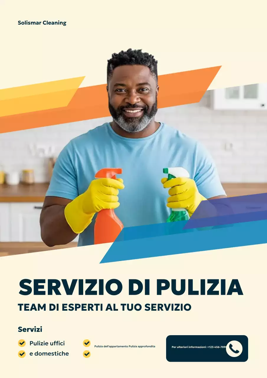 Manifesto pubblicitario beige per la pulizia moderna