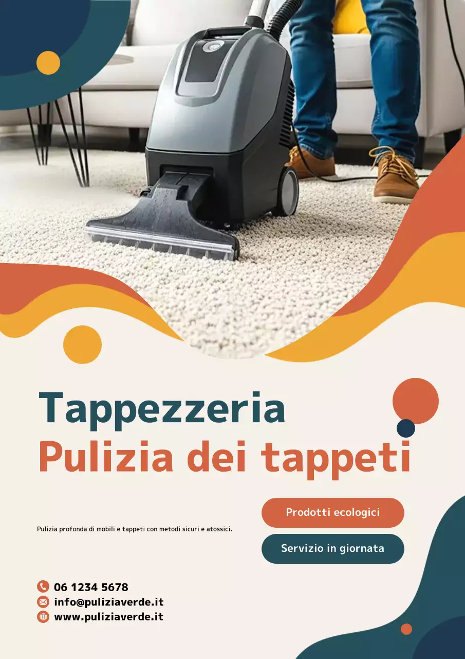 Manifesto promozionale per la pulizia moderna arancione