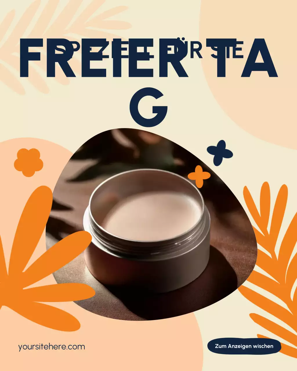 Orangefarbener und marineblauer Instagram-Beitrag zur Präsentation handgefertigter und handwerklicher Bio-Produkte zum Labor Day