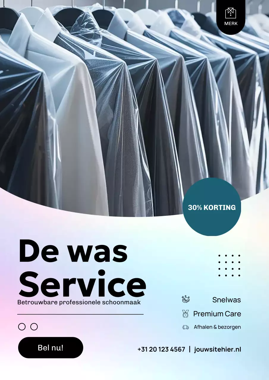 Witte moderne schoonmaakpromotieposter