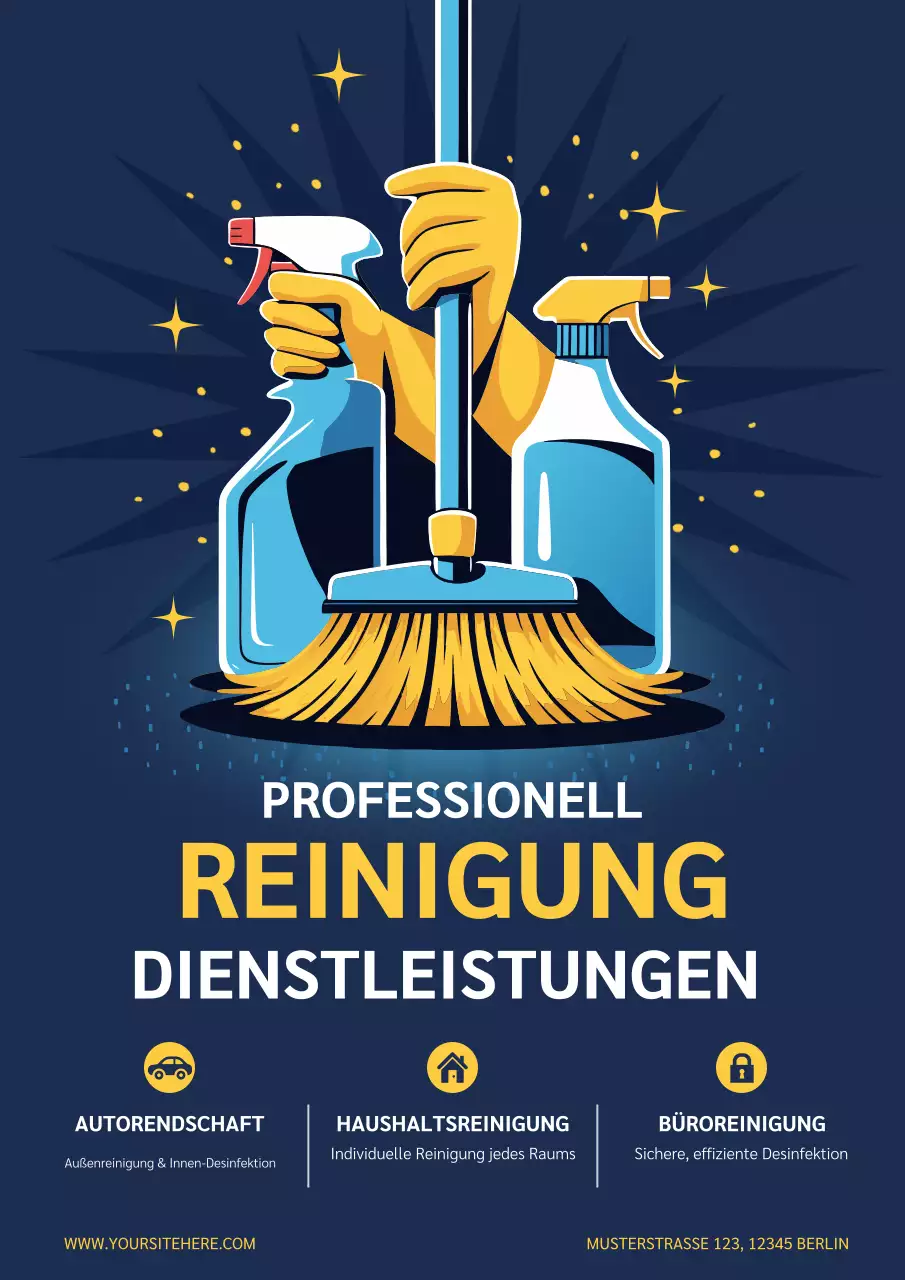 Modernes Reinigungswerbeplakat der Marine