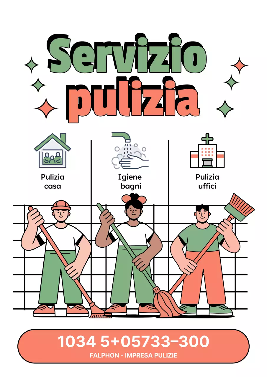 Manifesto pubblicitario di Coral Modern Cleaning