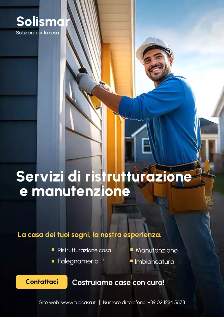 Manifesto pubblicitario per ristrutturazione professionale