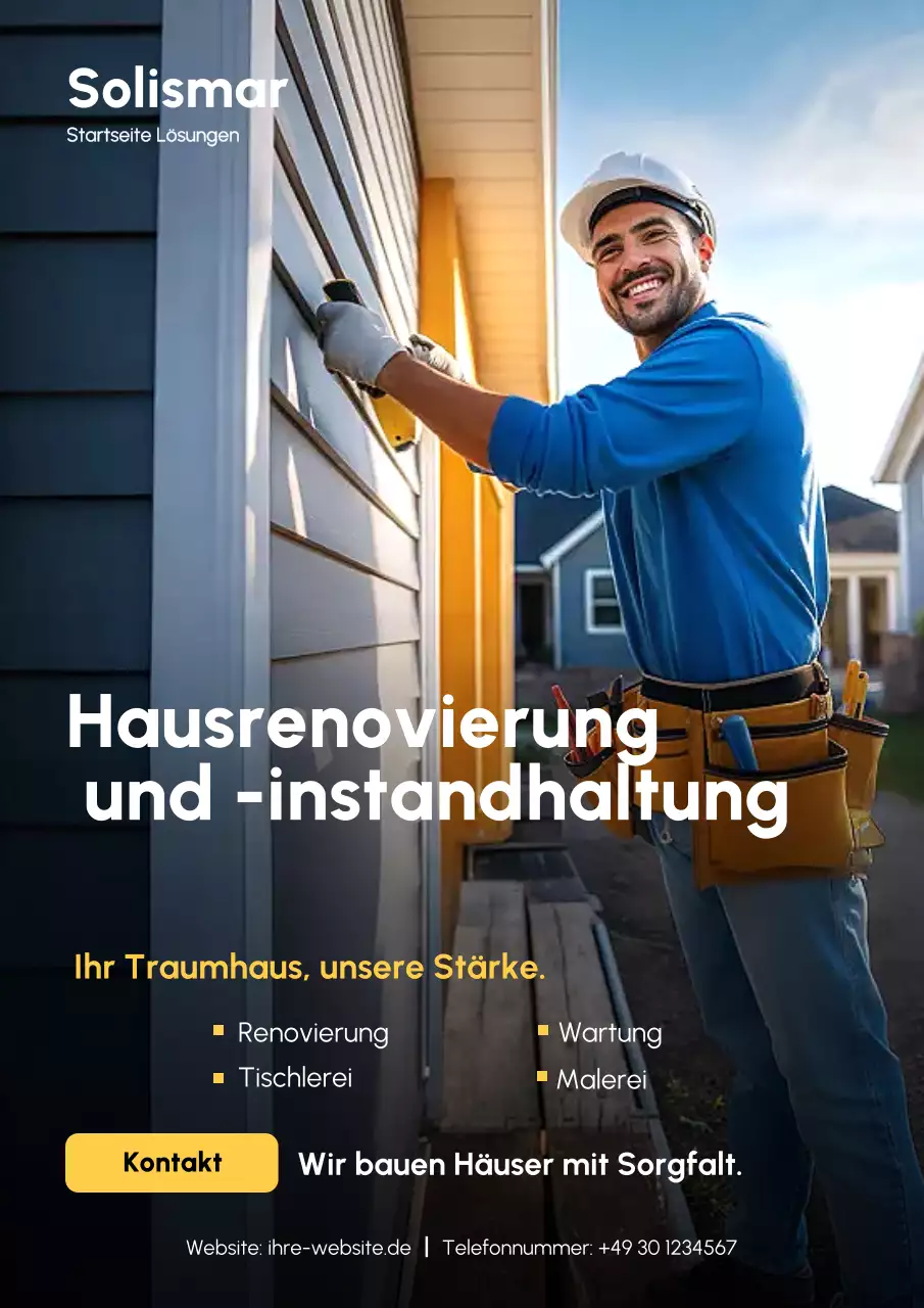 Werbeplakat für professionelle Renovierungen