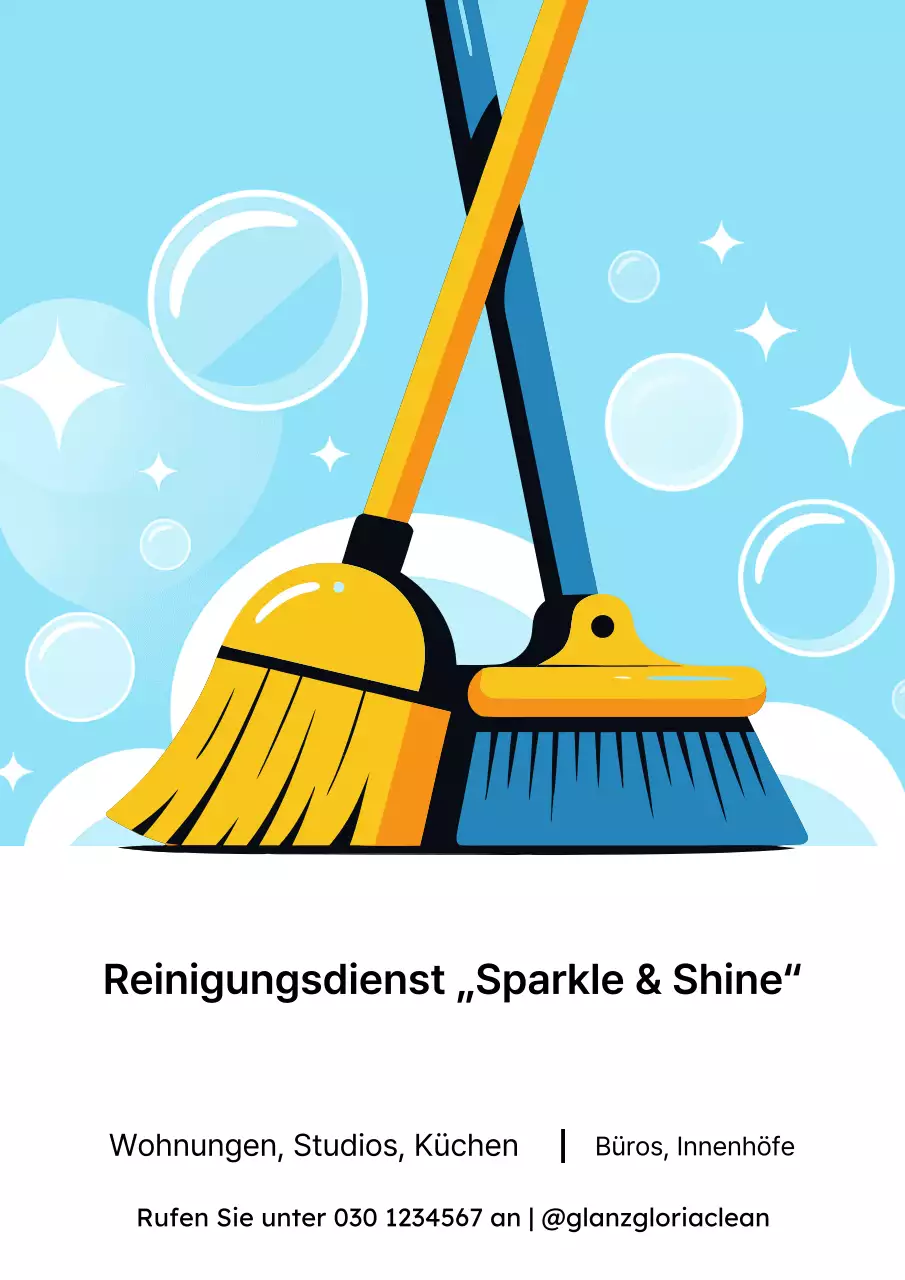 Blaues modernes Reinigungswerbeplakat