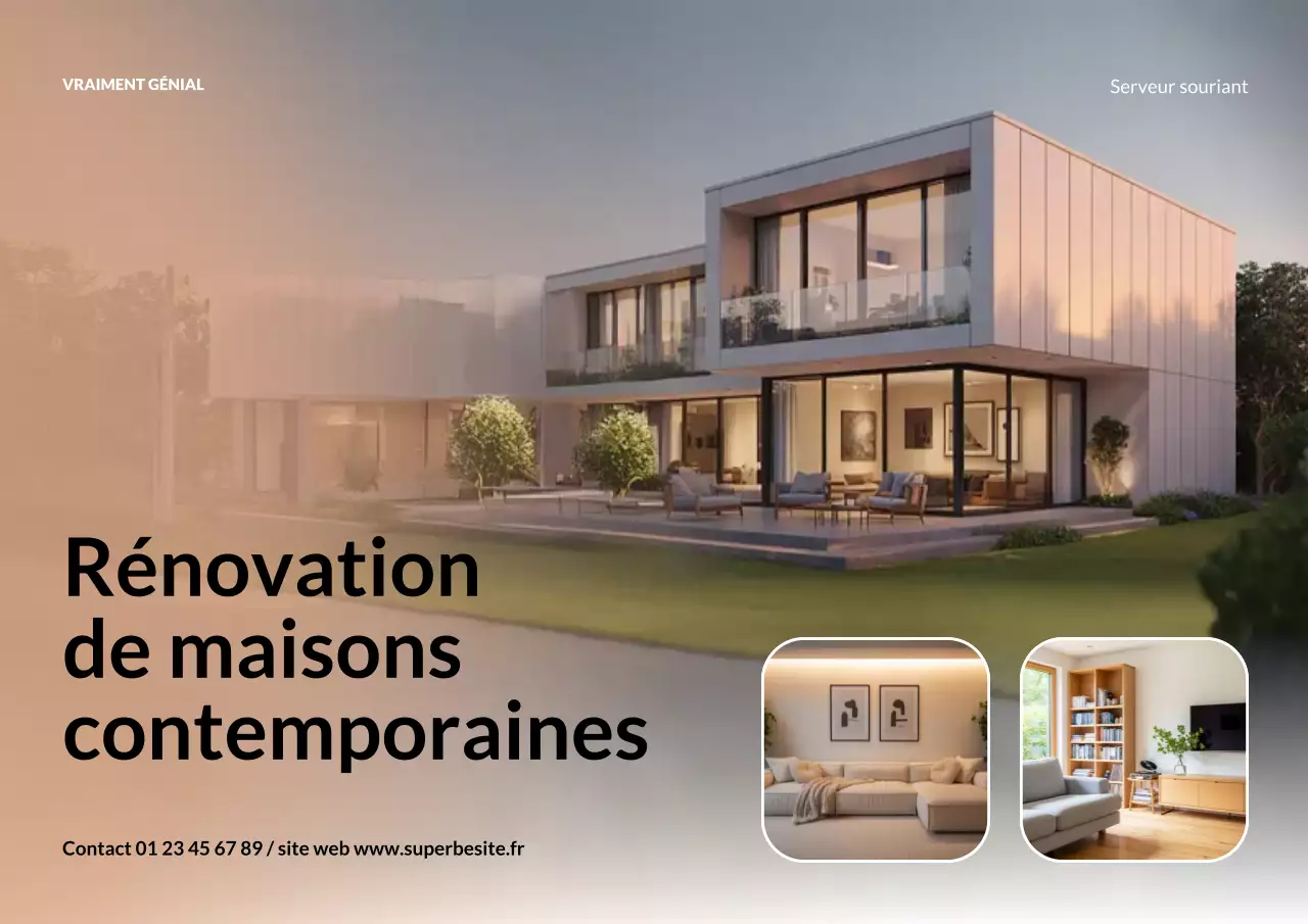 Affiche publicitaire beige pour une maison moderne