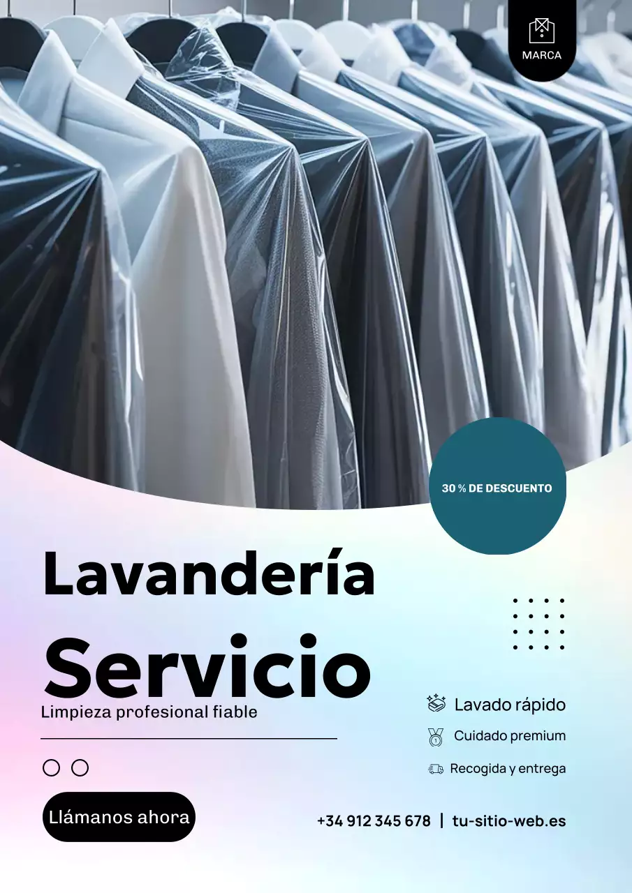 Cartel promocional de limpieza moderno blanco