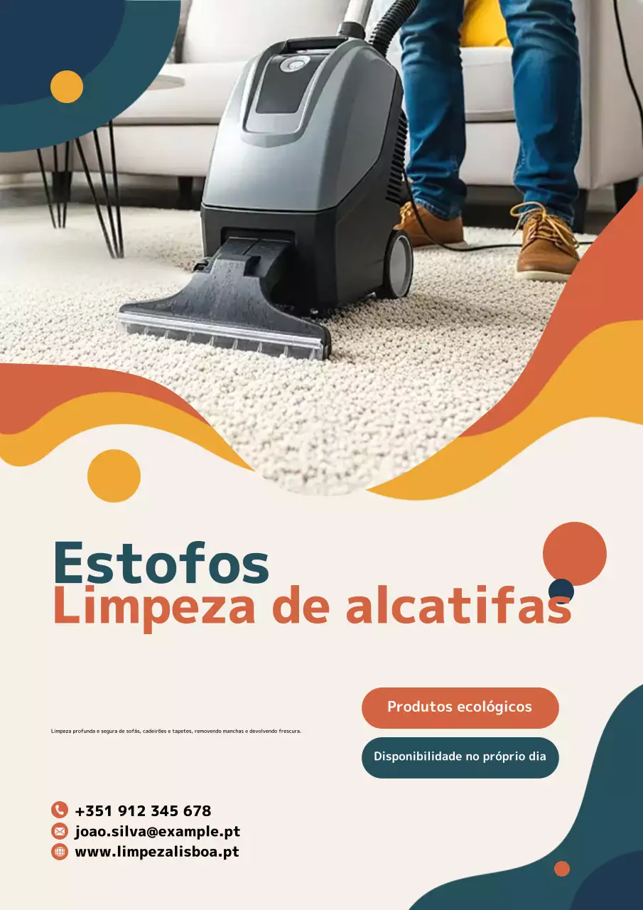 Cartaz promocional de limpeza moderna laranja
