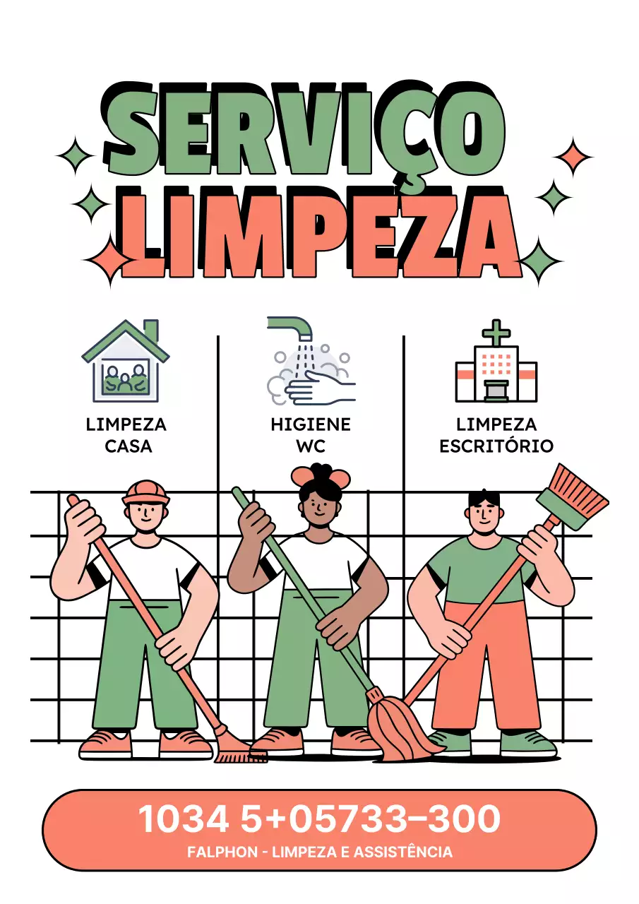 Cartaz de anúncio de limpeza moderna Coral