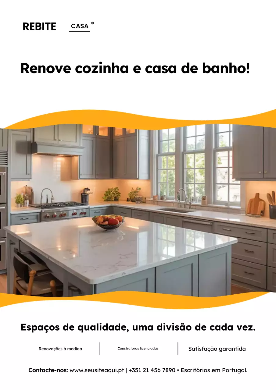 Cartaz Promocional de Renovação Moderna Laranja