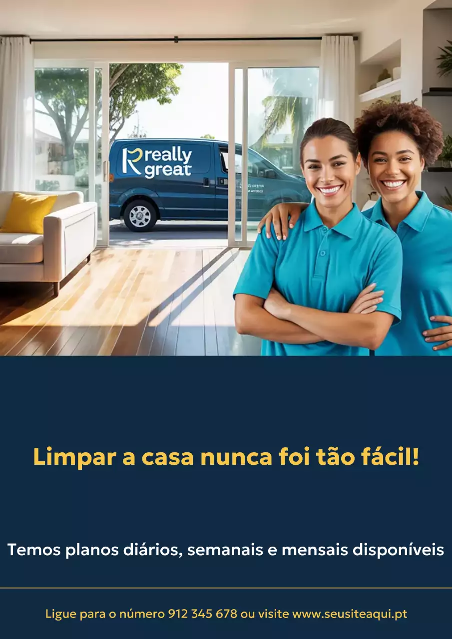 Cartaz promocional de limpeza moderna azul