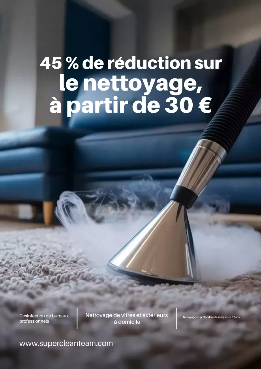 Affiche promotionnelle de nettoyage moderne bleu