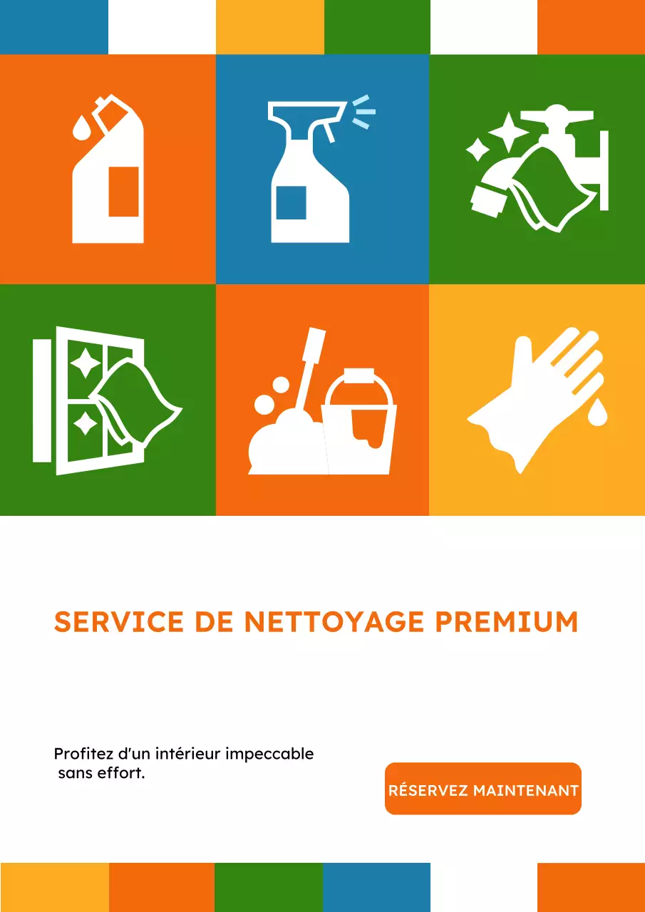 Affiche promotionnelle de nettoyage moderne et colorée
