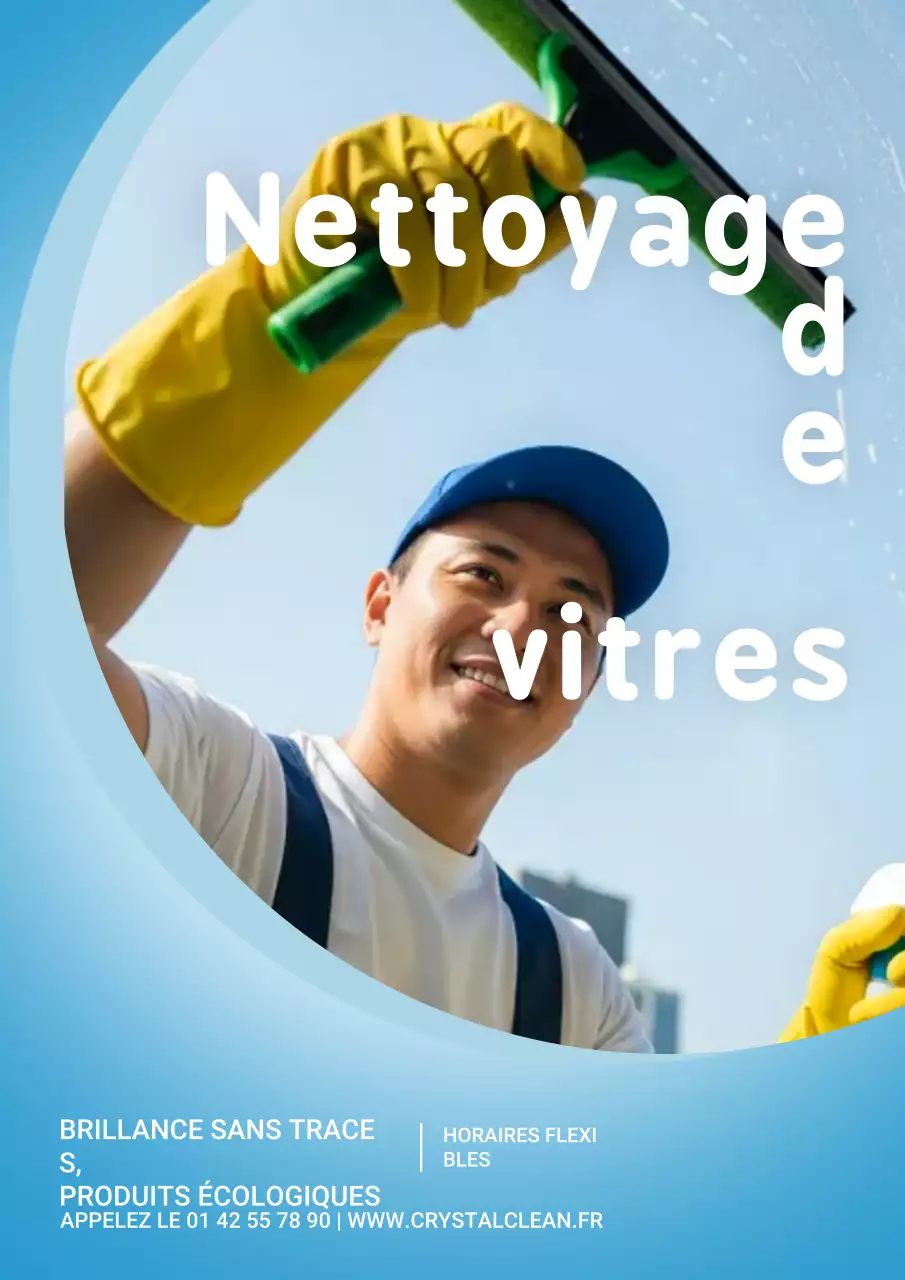 Affiche promotionnelle de nettoyage moderne bleu