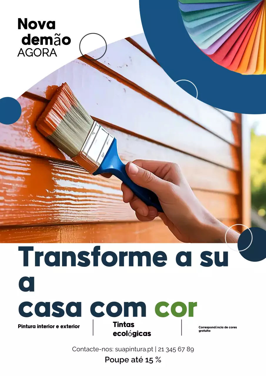 Cartaz promocional colorido para casa moderna