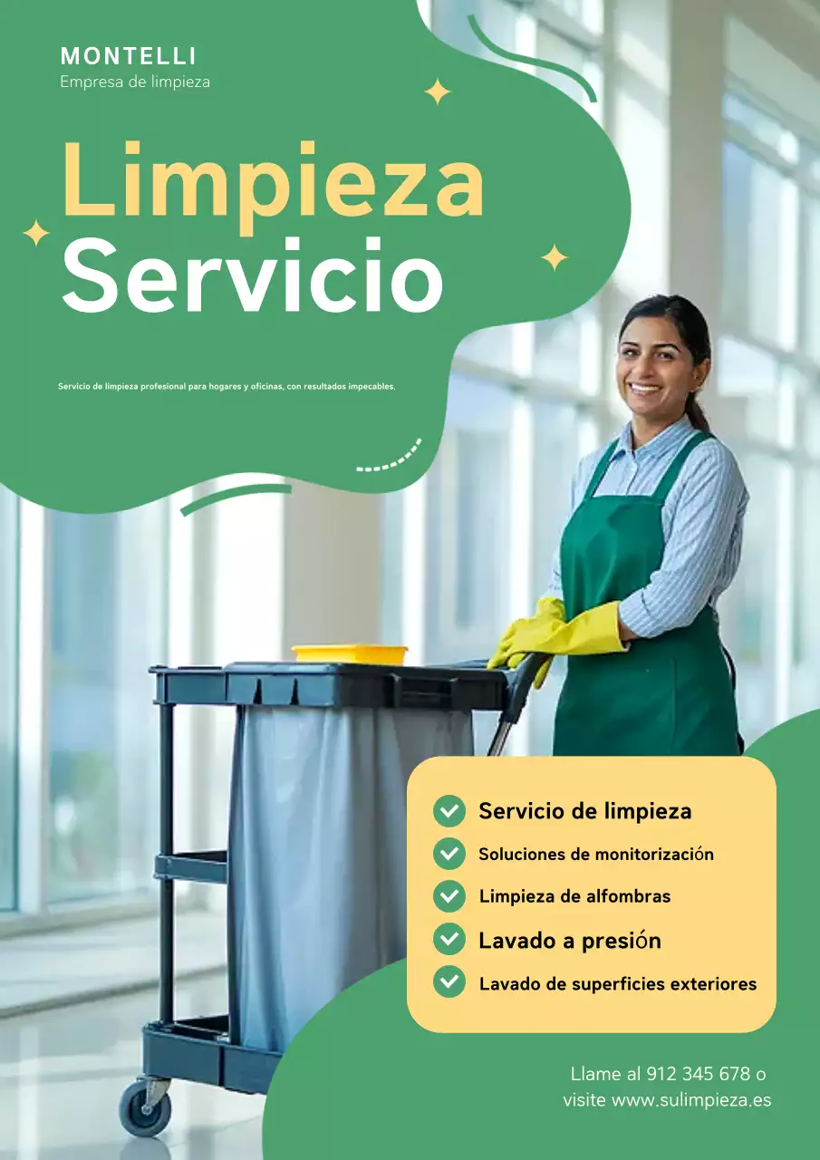 Cartel promocional de limpieza moderna y ecológica