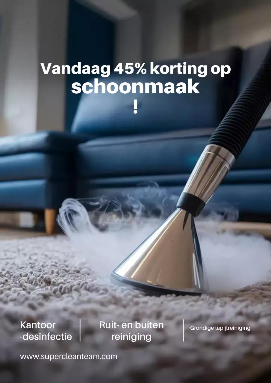 Blauwe moderne schoonmaakpromotieposter