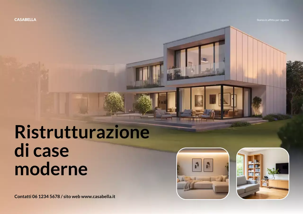 Manifesto pubblicitario per una casa moderna beige