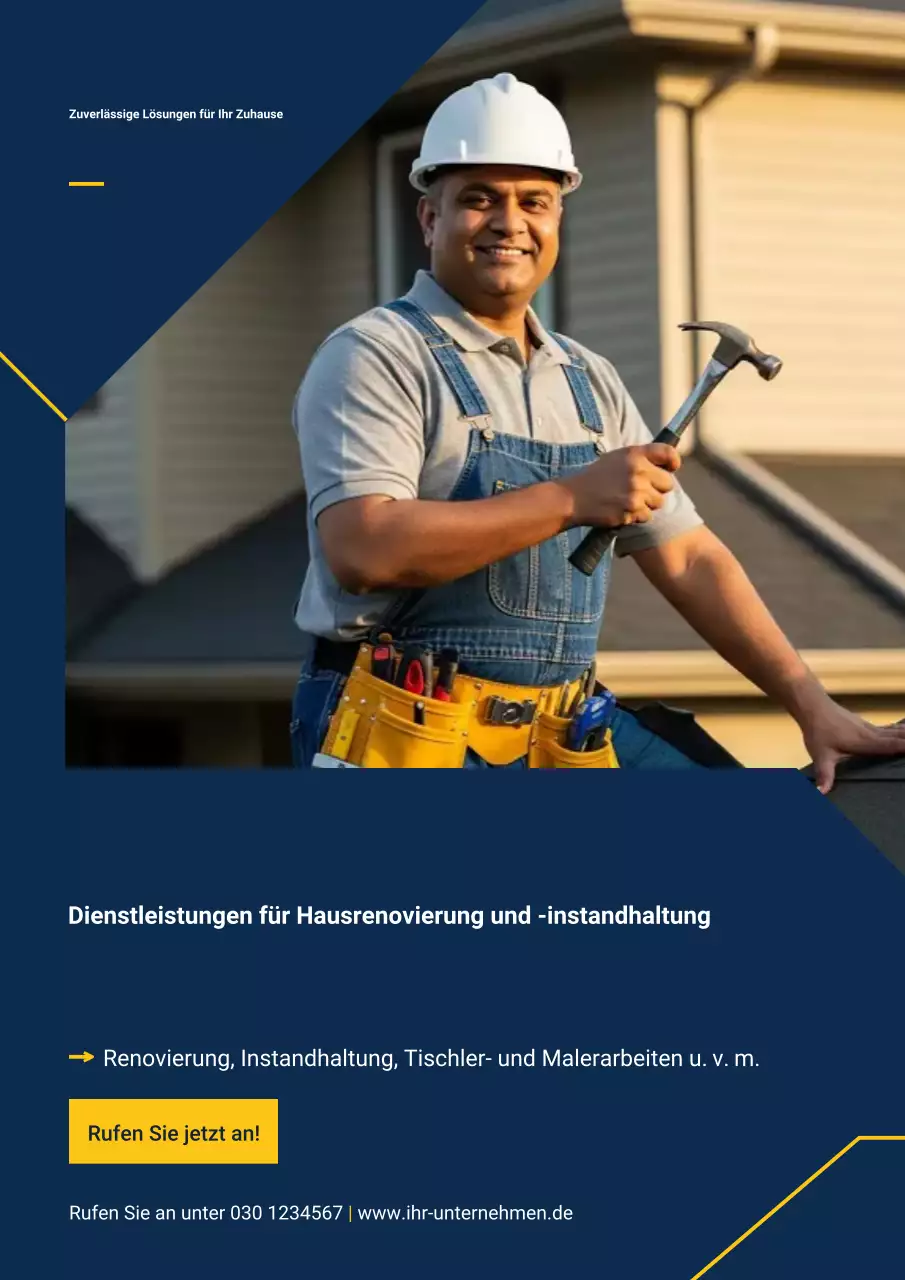 Werbeplakat für professionelle Renovierungen