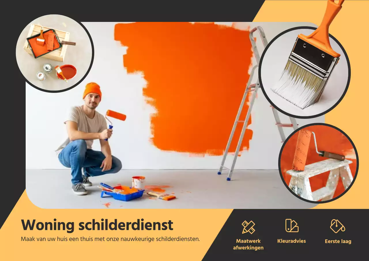 Oranje moderne schilderij promotieposter