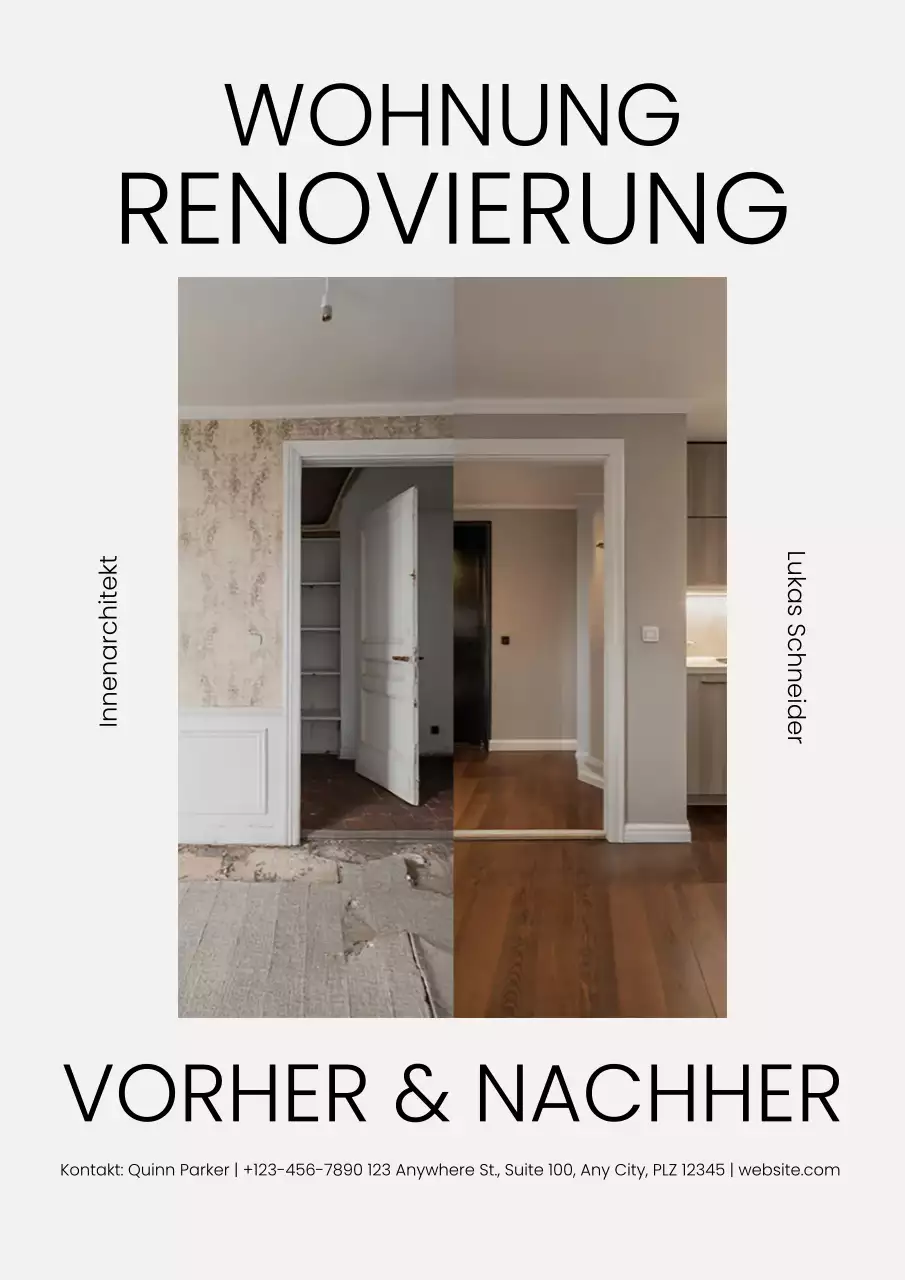 Graues modernes Renovierungswerbeplakat