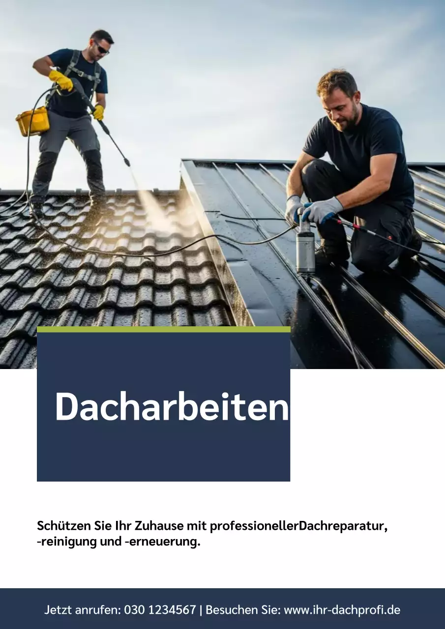 Werbeplakat für professionelle Dachdeckerarbeiten der Marine