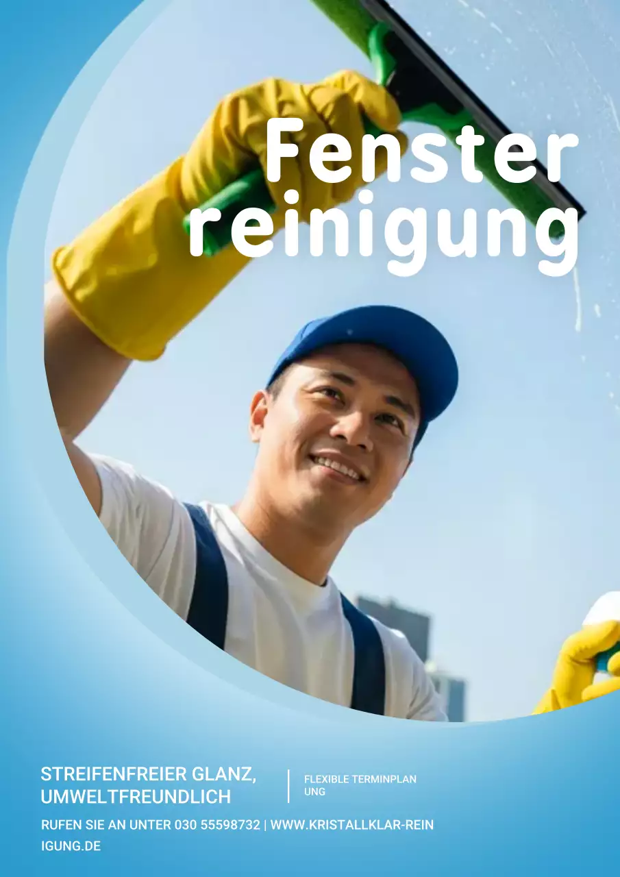 Blaues modernes Reinigungswerbeplakat