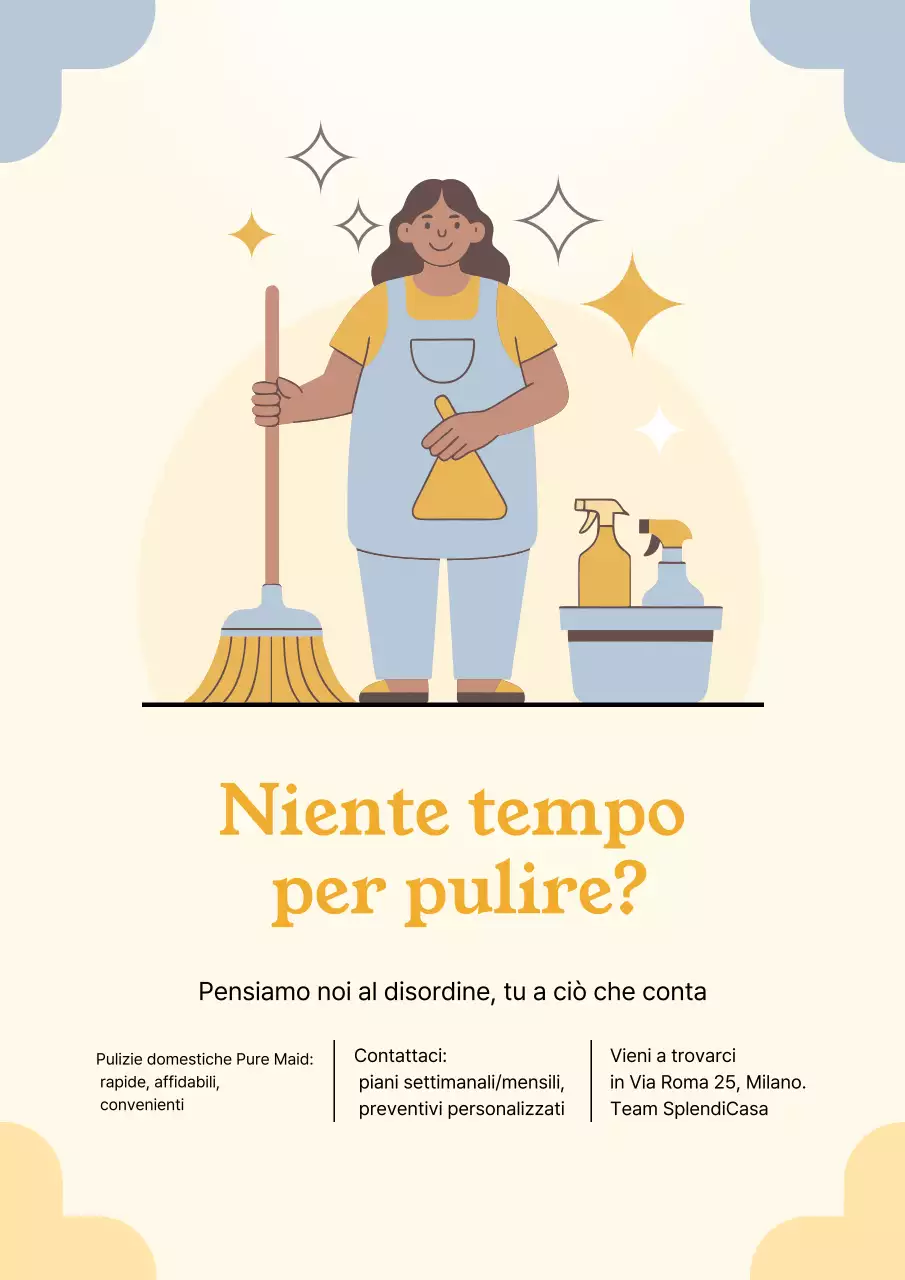 Poster promozionale per la pulizia moderna beige