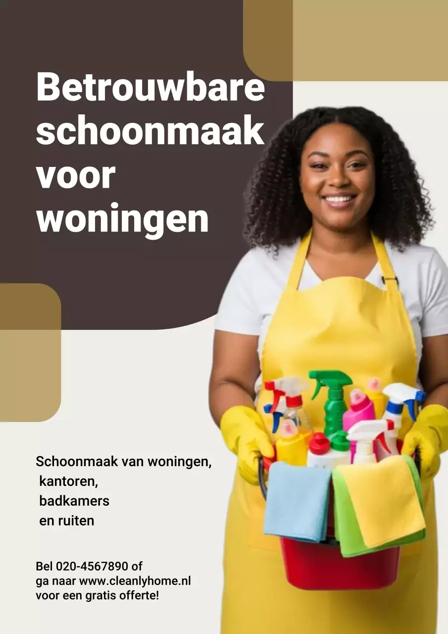 Gele poster voor professionele schoonmaakreclame
