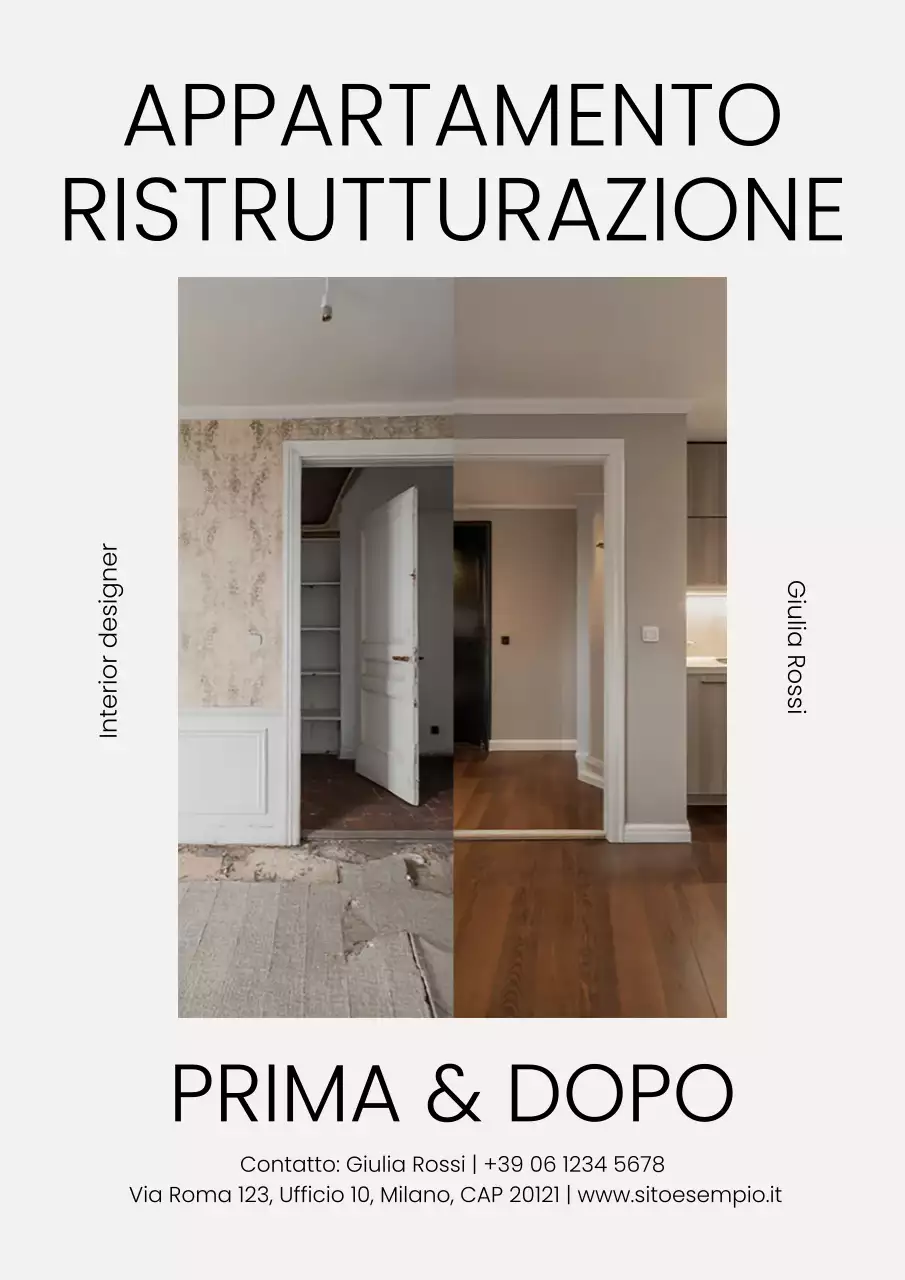 Manifesto pubblicitario di ristrutturazione moderna grigia