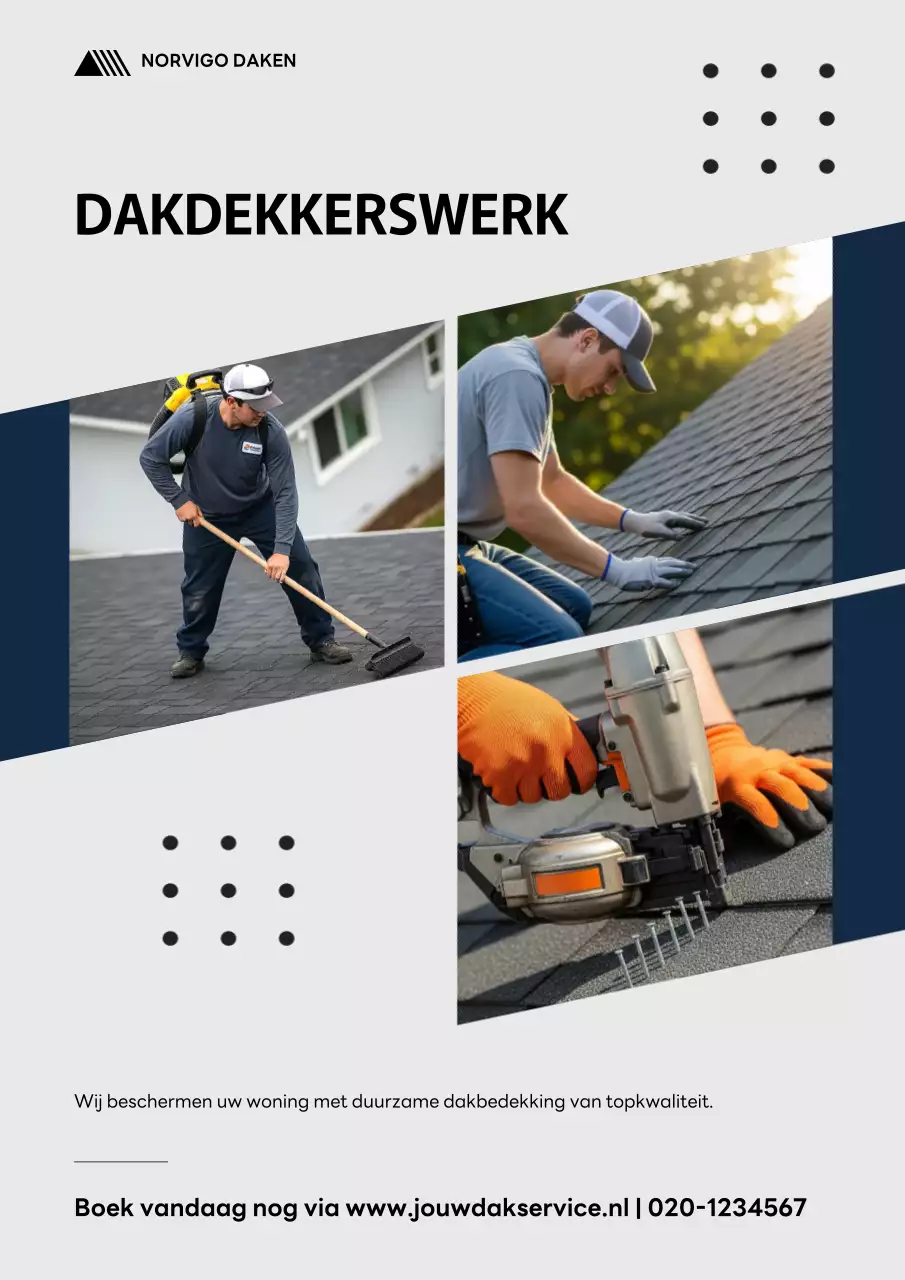 Promotieposter voor grijze professionele dakbedekking