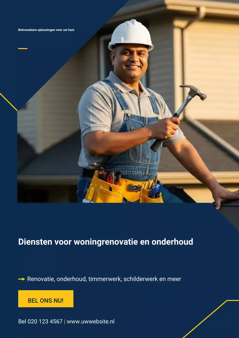 Professionele renovatie advertentieposter