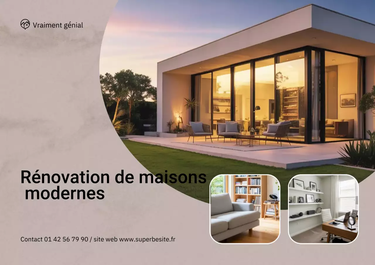 Affiche publicitaire beige pour une maison moderne