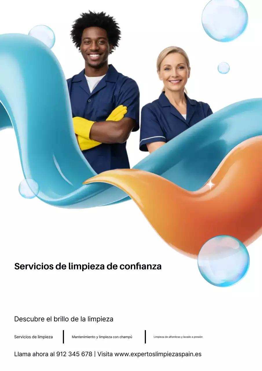 Cartel publicitario de limpieza moderna azul