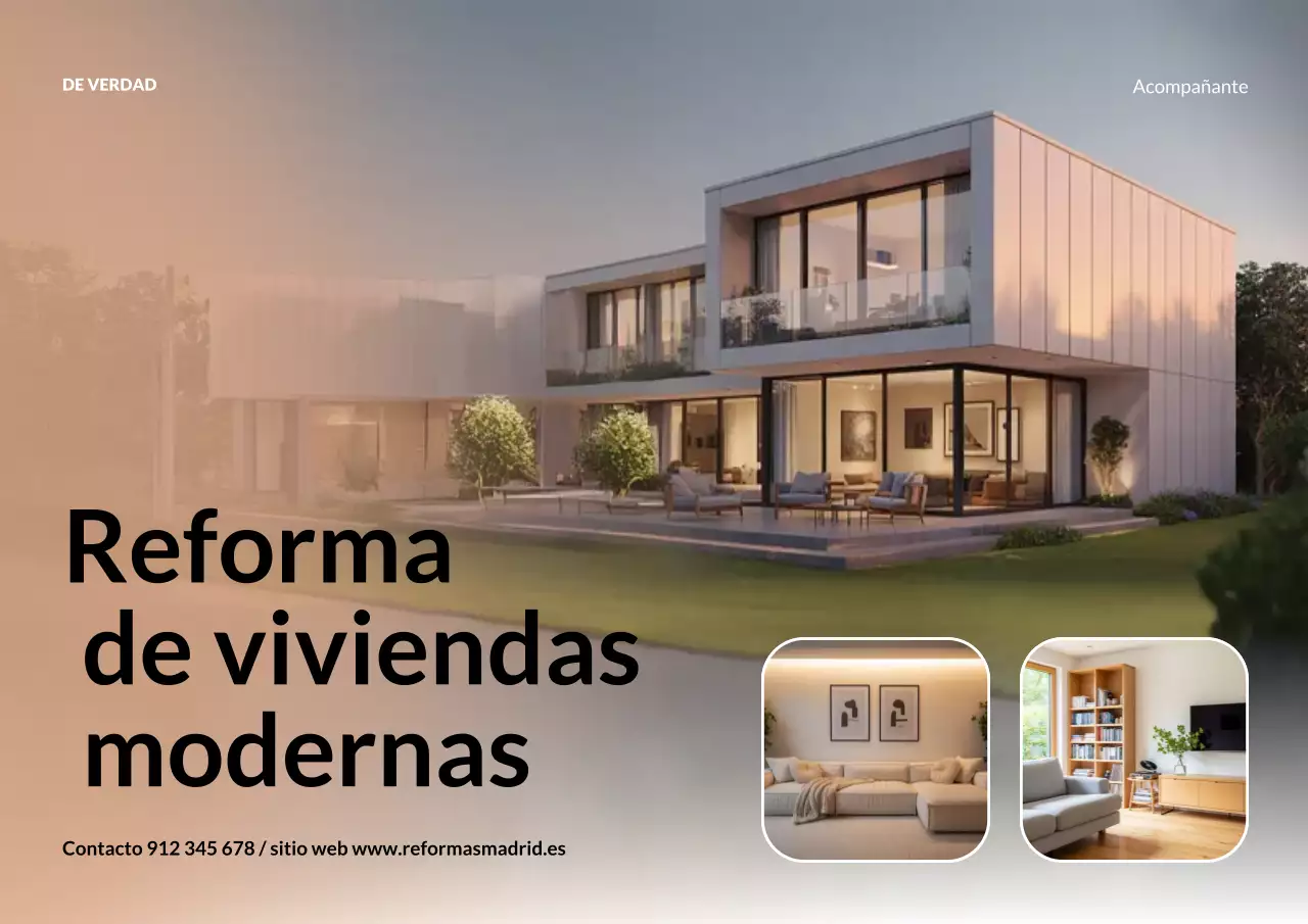 Cartel publicitario de casa moderna en beige