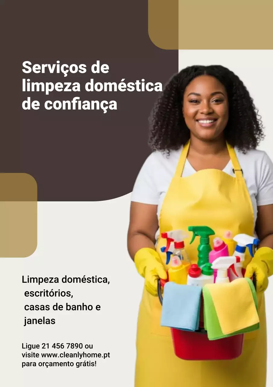 Cartaz de anúncio de limpeza profissional amarelo