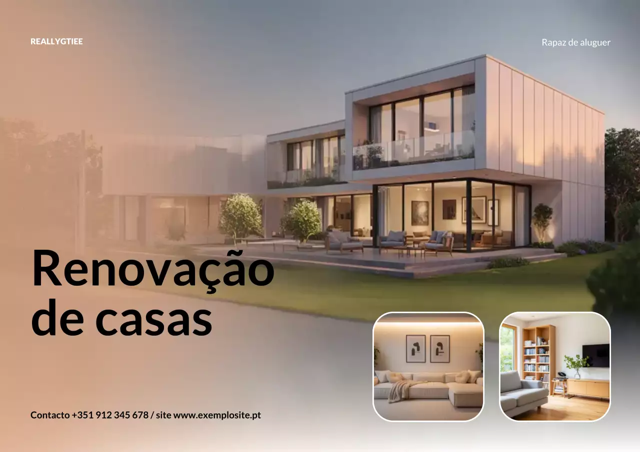 Cartaz de propaganda de casa moderna bege
