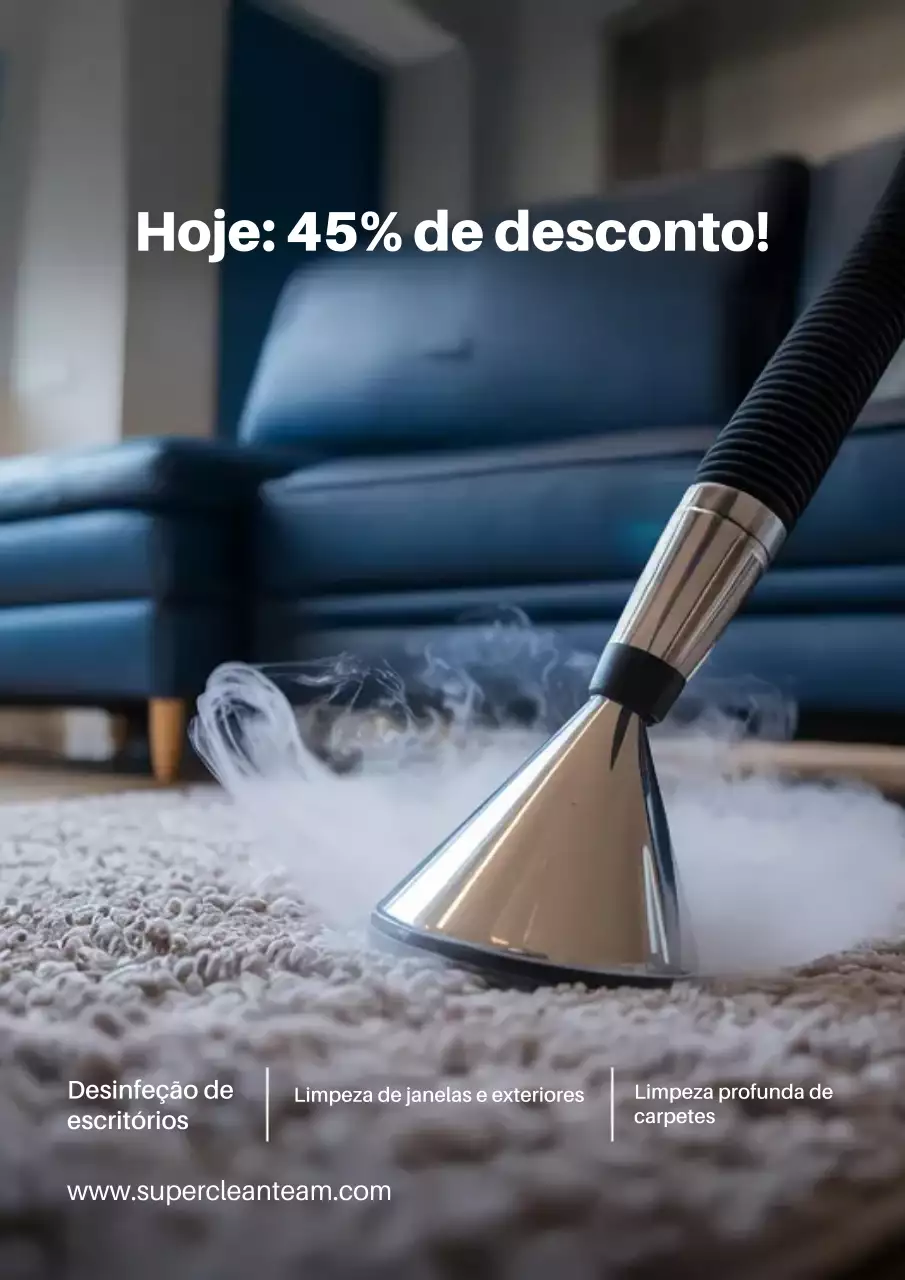 Cartaz promocional de limpeza moderna azul