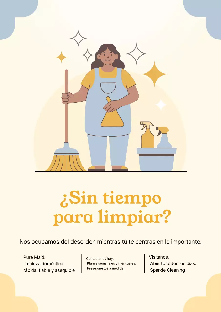 Cartel promocional de limpieza moderna en beige