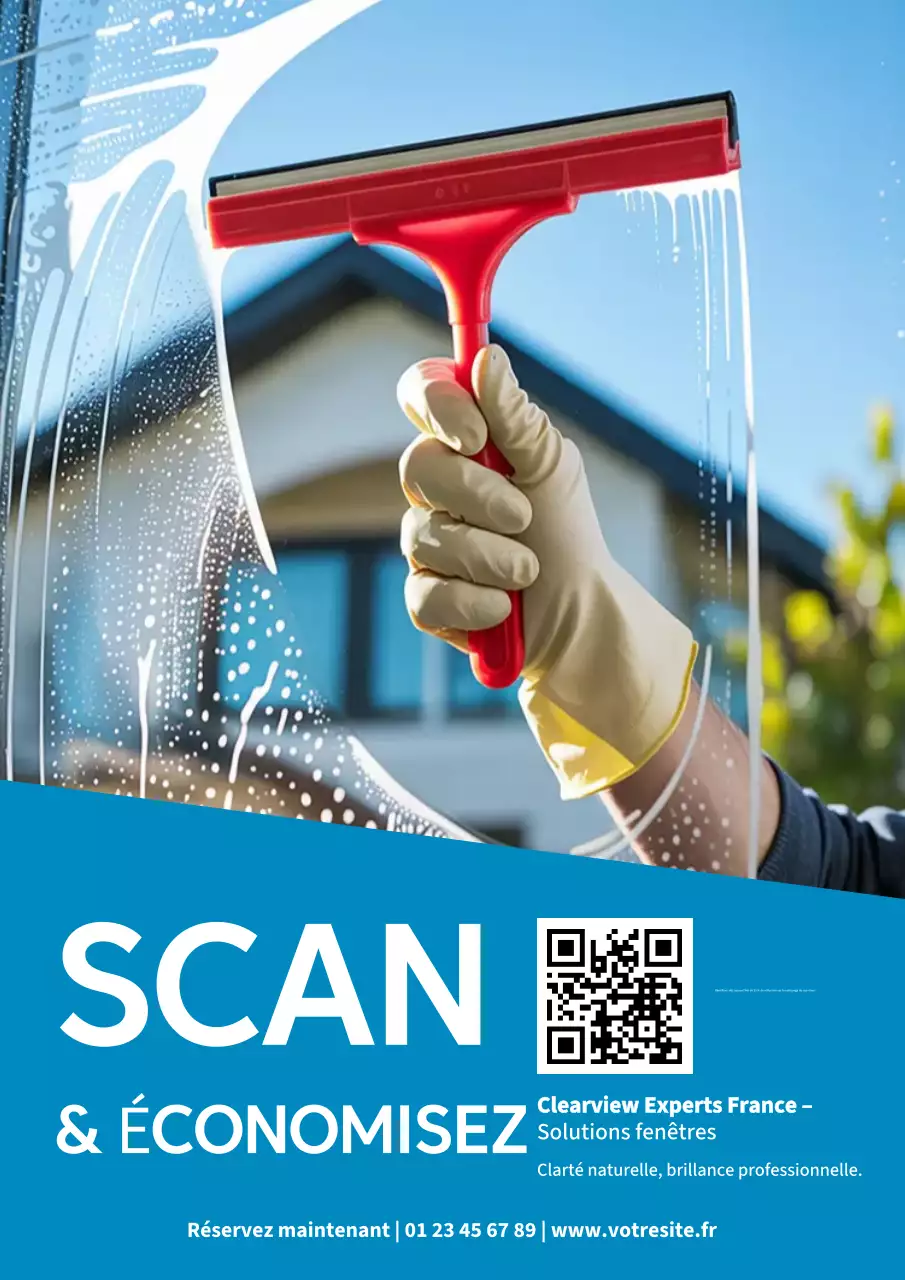 Affiche promotionnelle de nettoyage moderne bleu