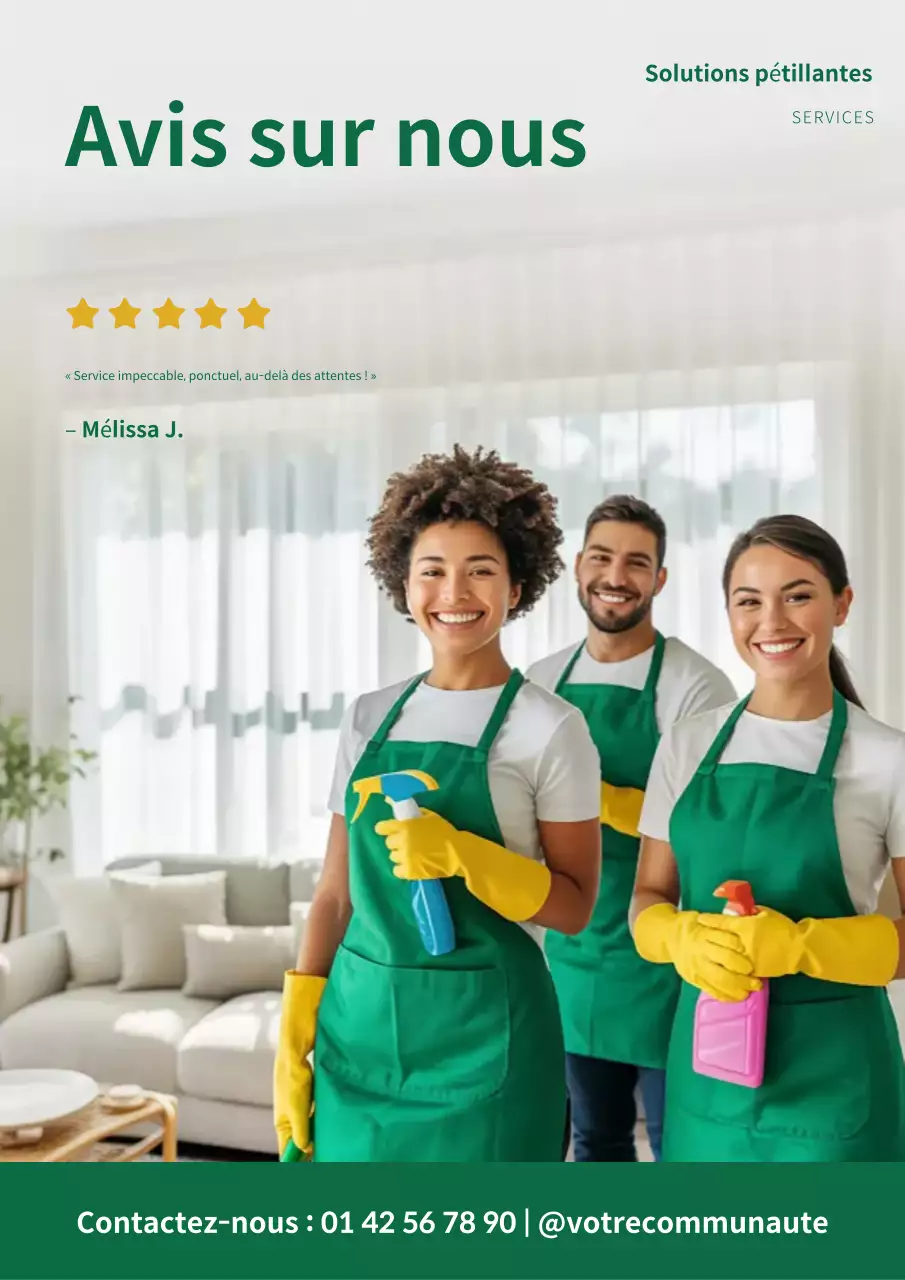 Affiche de promotion du nettoyage professionnel écologique