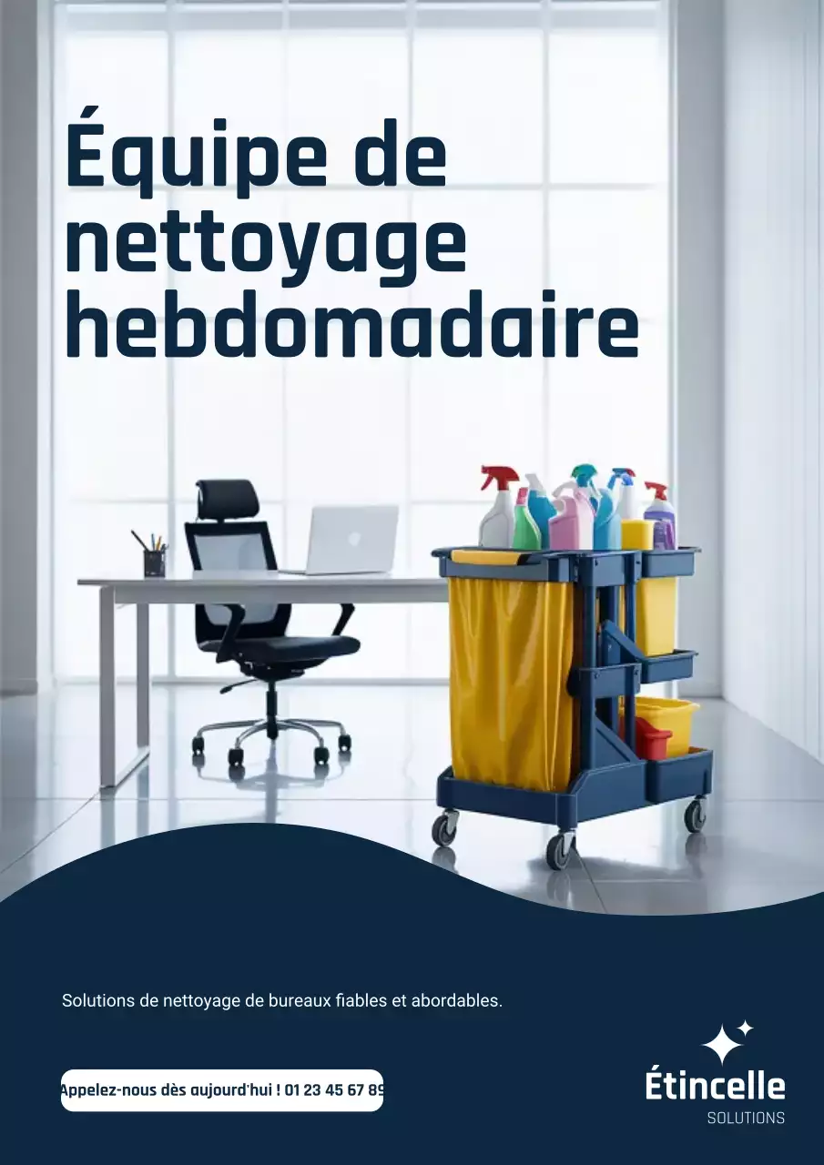 Affiche publicitaire du service de nettoyage moderne de la Marine