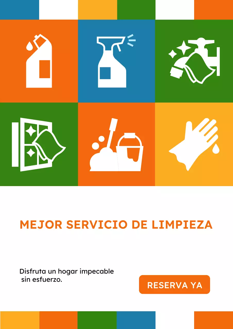 Cartel promocional de limpieza moderno y colorido