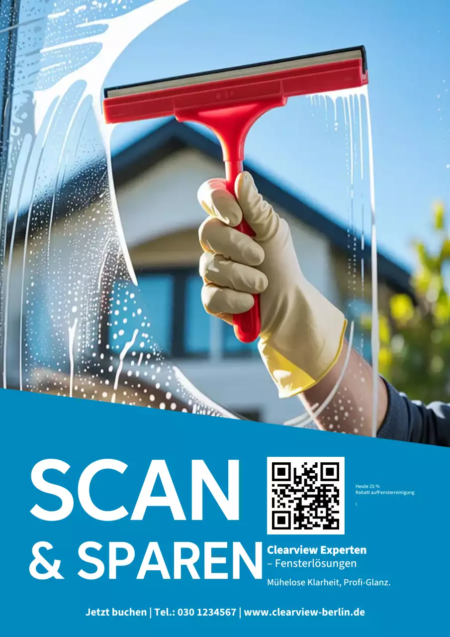 Blaues modernes Reinigungswerbeplakat