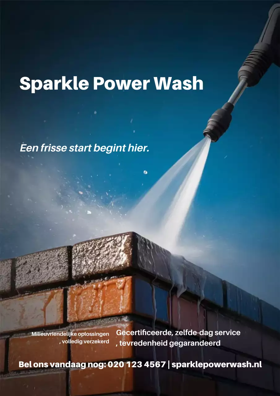 Blauwe moderne schoonmaakpromotieposter