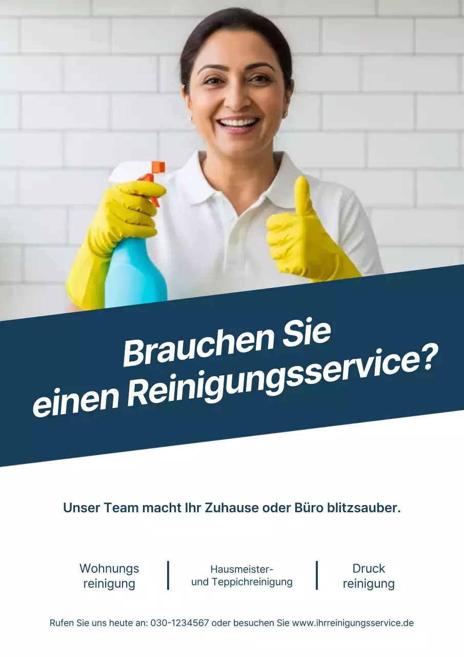 Gelbes modernes Reinigungswerbeplakat