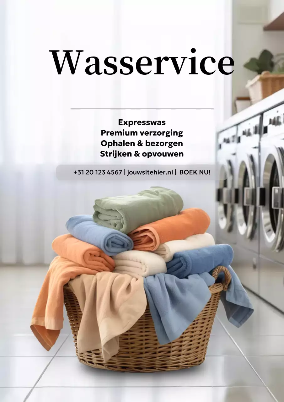 Advertentieposter voor White Clean Laundry Service